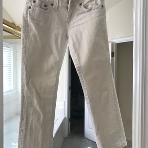 True Religion white cropped jeans